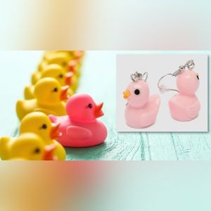 $1 PINK DUCK EARRINGS. NEW. $1 WITH ANY $10 ORDER OR MORE